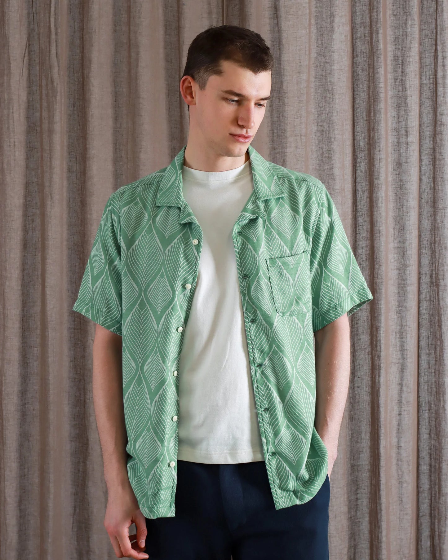 Chemise Leaf Jacquard - Coton
