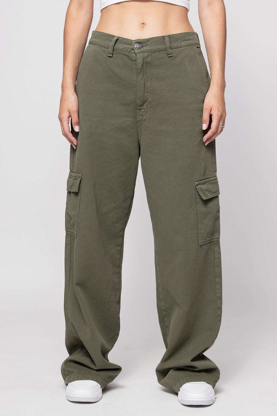 Pantalon Cargo Wide Leg - Coton