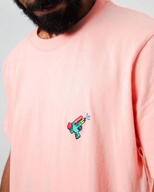 T-shirt Water Gun Rose – Coton Bio et Design Rafraîchissant