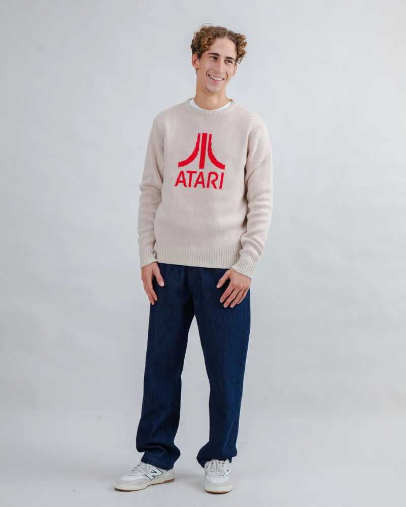 Pull Atari Jacquard – L’icône geek en maille rouge