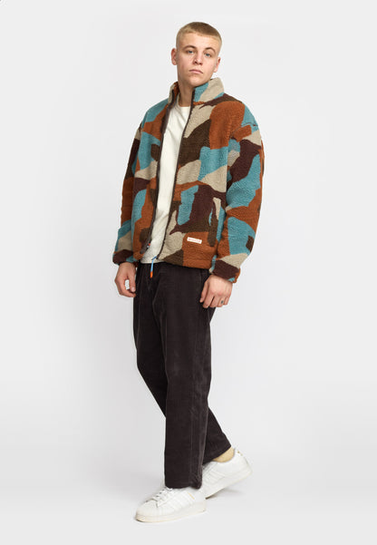 Veste Printed Teddy Jacket – L’overshirt teddy à imprimé rétro