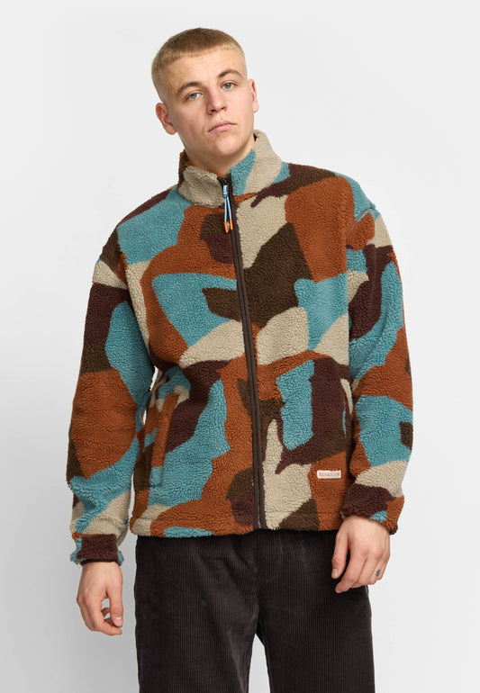 Veste Printed Teddy Jacket – L’overshirt teddy à imprimé rétro