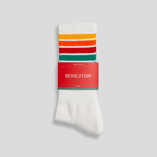 Chaussettes Jaquard Crew – Style rétro et confort bio