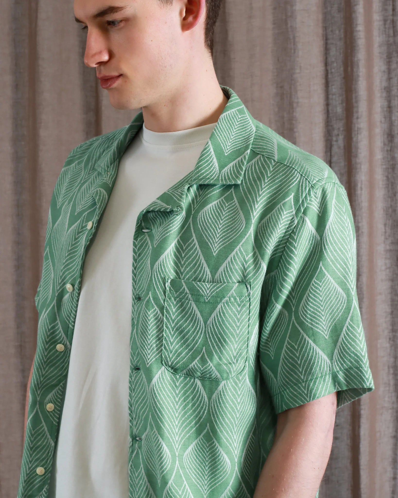 Chemise Leaf Jacquard - Coton