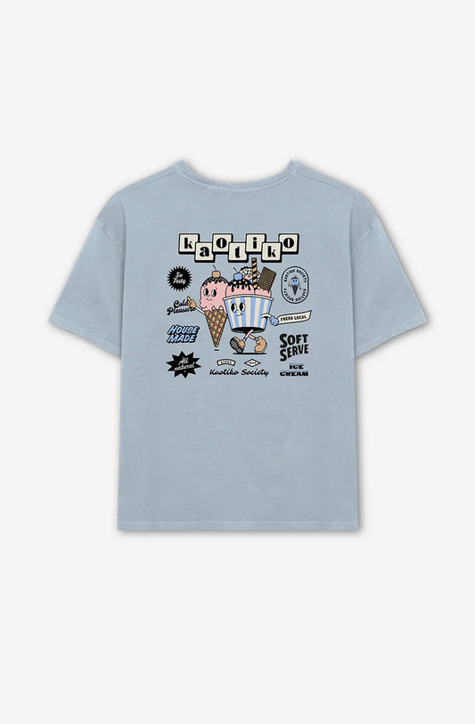 T-shirt Washed Ice Cream Steel – Fraîcheur et Style Moderne