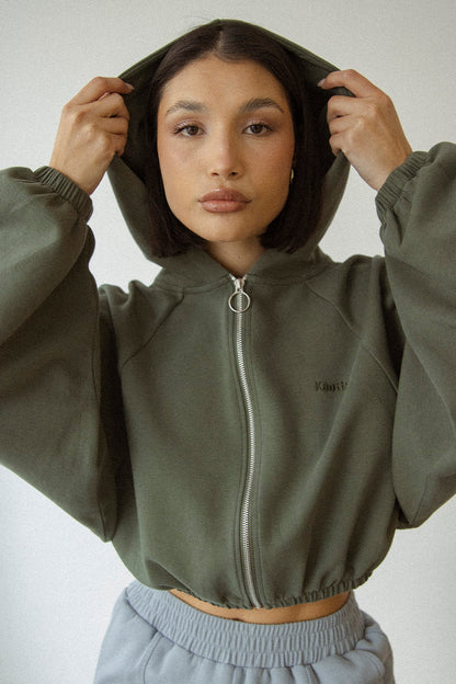 Veste Zipper Giulia Olive – L’élégance streetwear