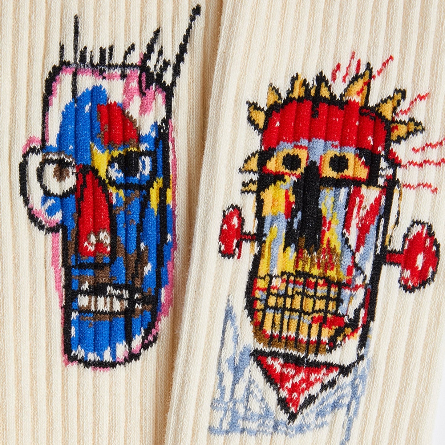 Chaussettes Athletic Basquiat Heads 1982 - Mi-Mollet