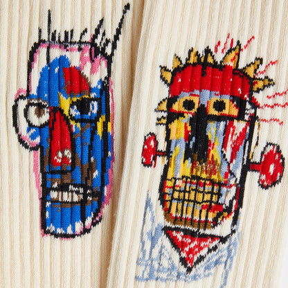 Chaussettes Athletic Basquiat Heads 1982 - Mi-Mollet