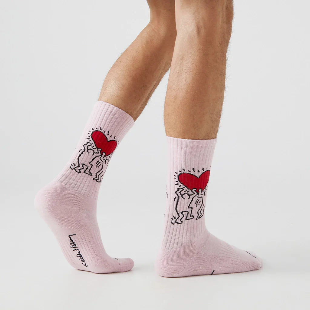 Chaussettes Athletic Keith Haring Heart - Mi-Mollet