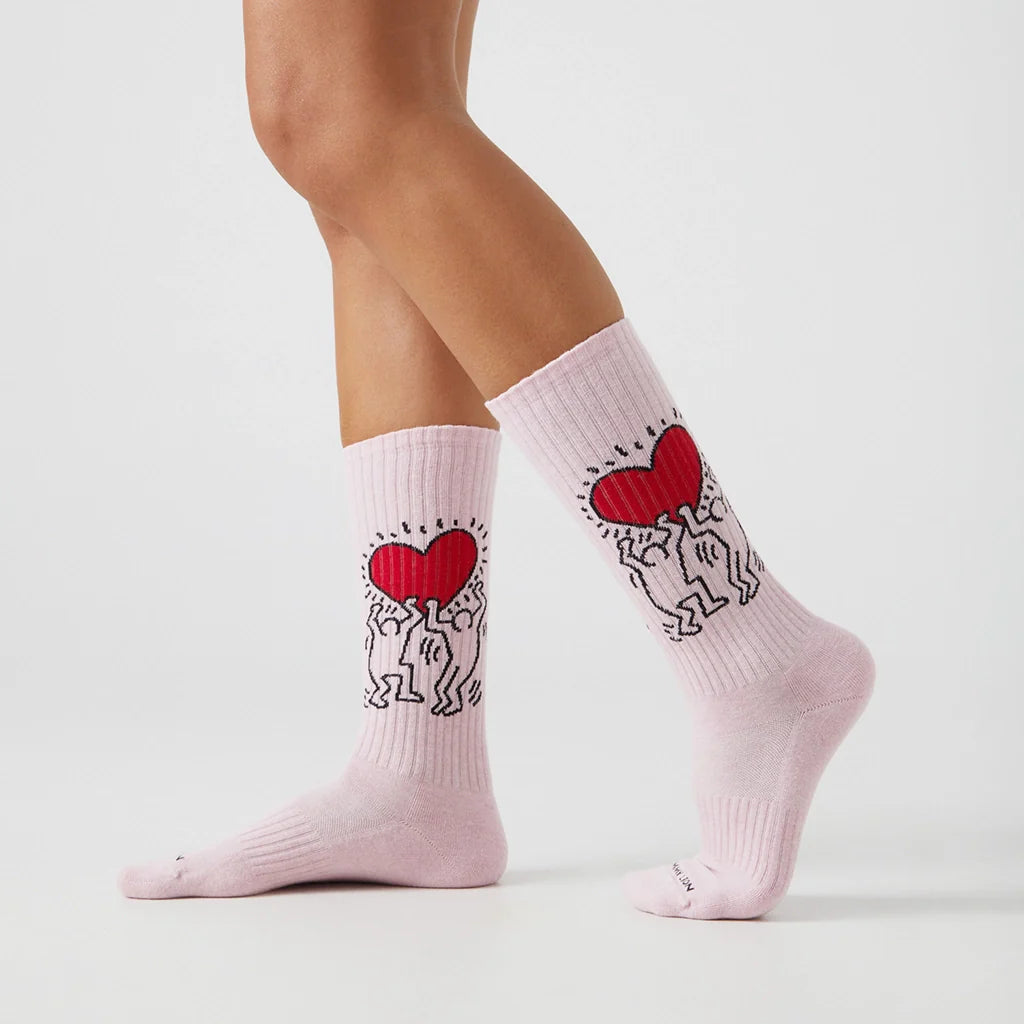Chaussettes Athletic Keith Haring Heart - Mi-Mollet