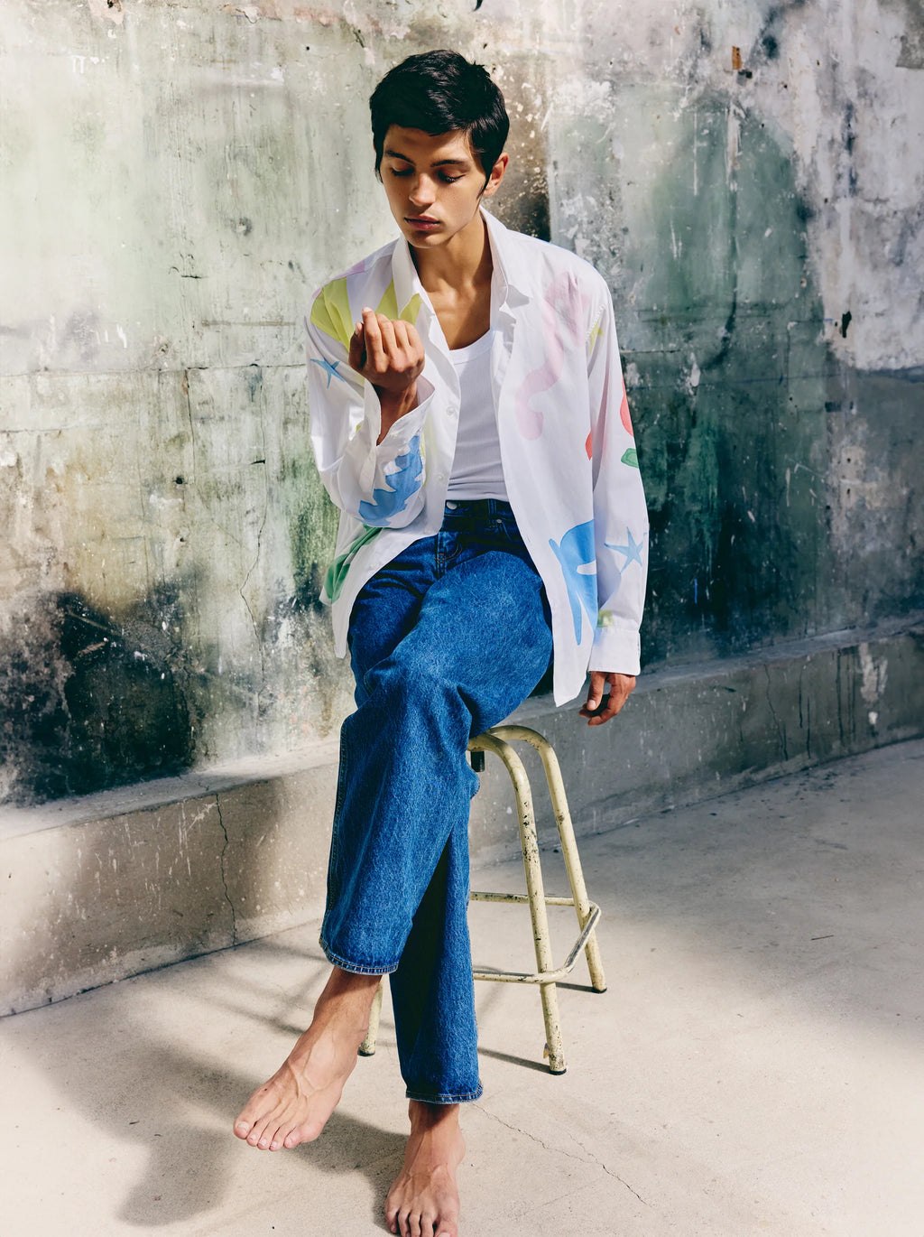 Chemise Unisexe Aquarelle – Élégance Artistique