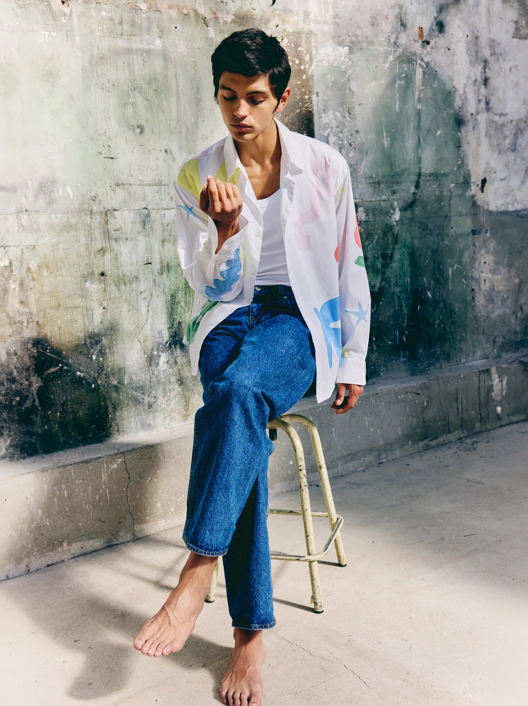 Chemise Unisexe Aquarelle – Élégance Artistique