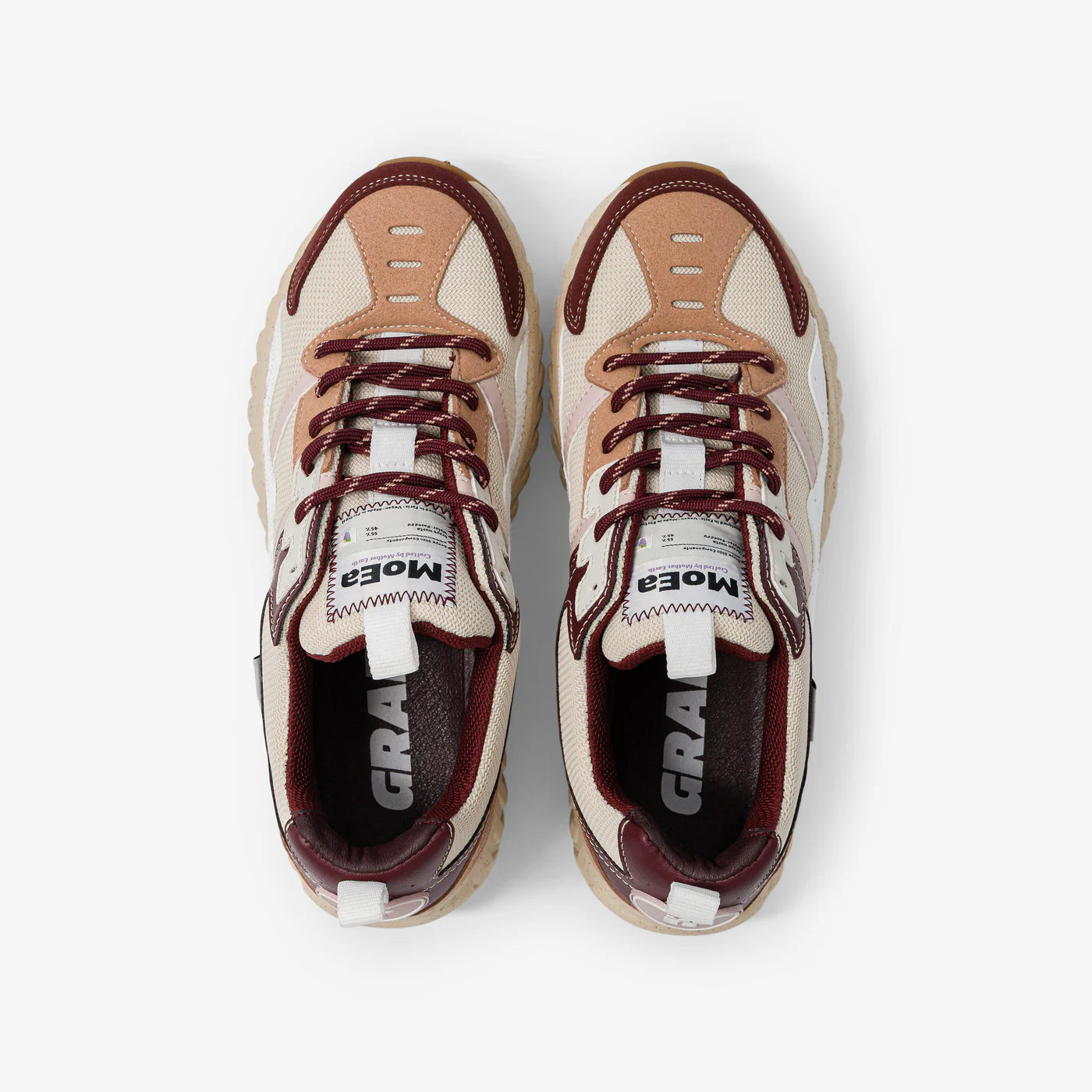 Baskets basses GEN7 Grapes Beige & Wine – Sneakers vegan écoresponsables