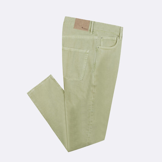 Pantalon 5 poches kaki clair TAPERED en coton recyclé – Style et confort écoresponsables