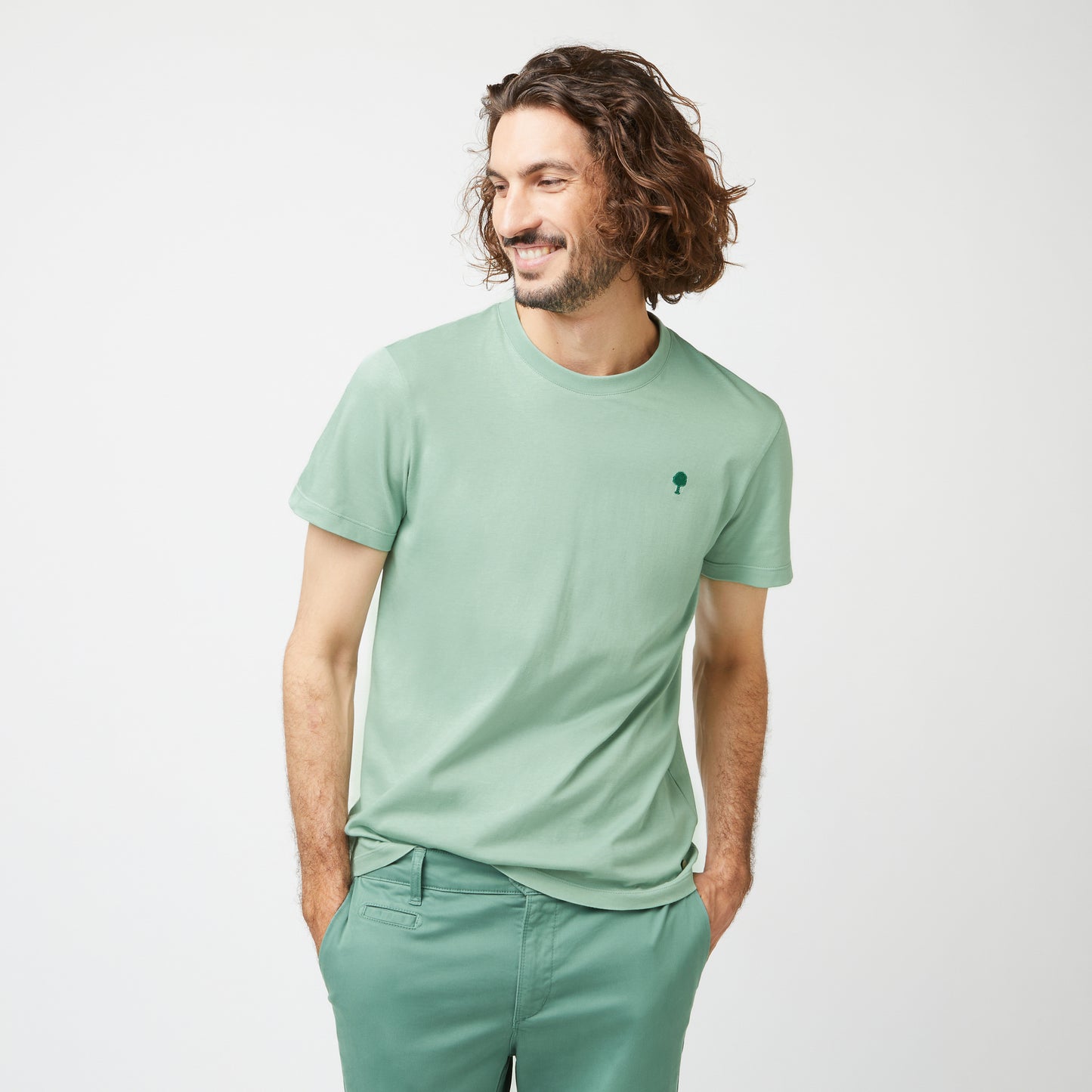T-shirt bleu-vert ARCY en coton recyclé – Confort et engagement écoresponsable