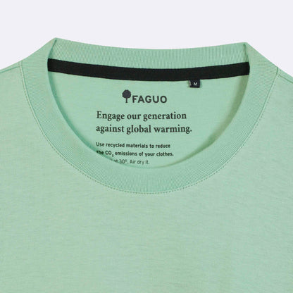 T-shirt bleu-vert ARCY en coton recyclé – Confort et engagement écoresponsable