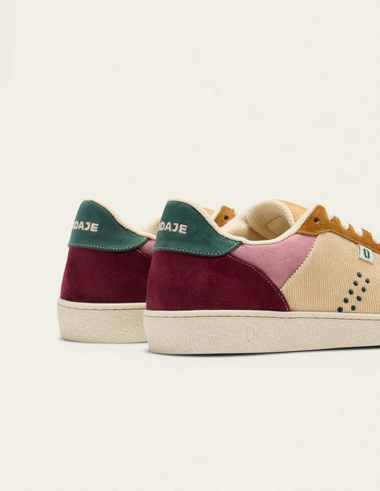 Baskets basses Marie – Bordeaux, Beige & Moutarde qui Enchantent