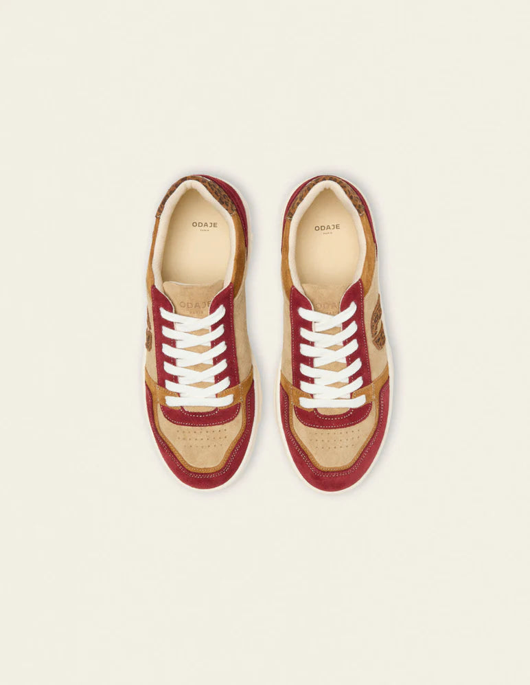 Baskets basses  Nora Bordeaux Camel Beige – L’alliance parfaite du style et du confort