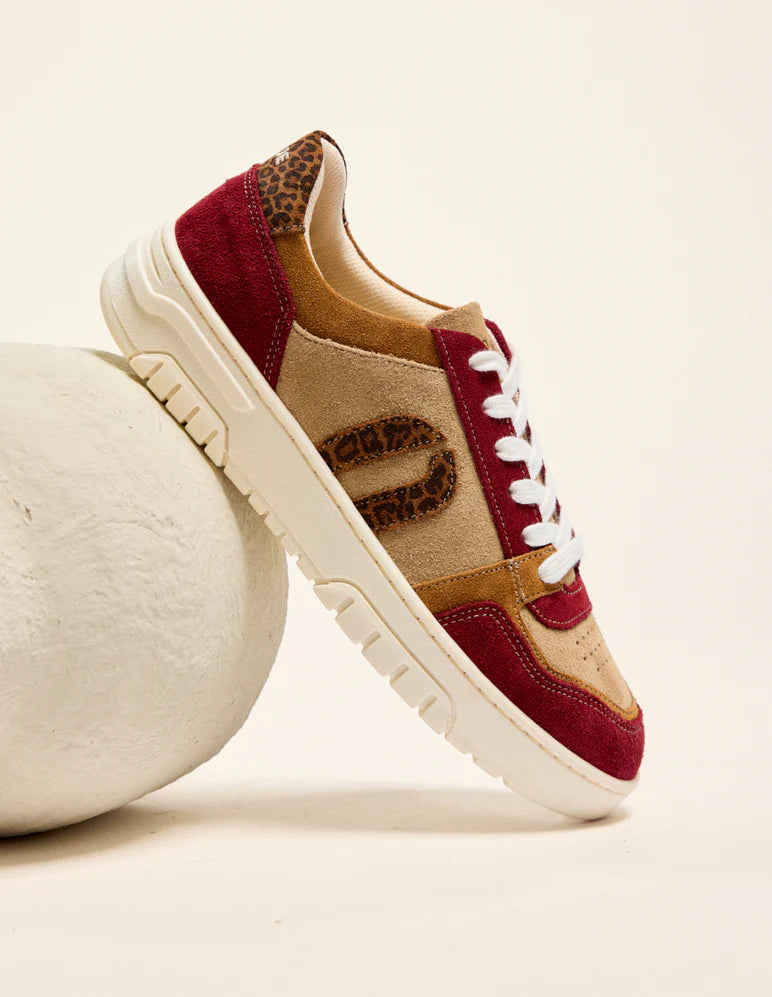 Baskets basses  Nora Bordeaux Camel Beige – L’alliance parfaite du style et du confort