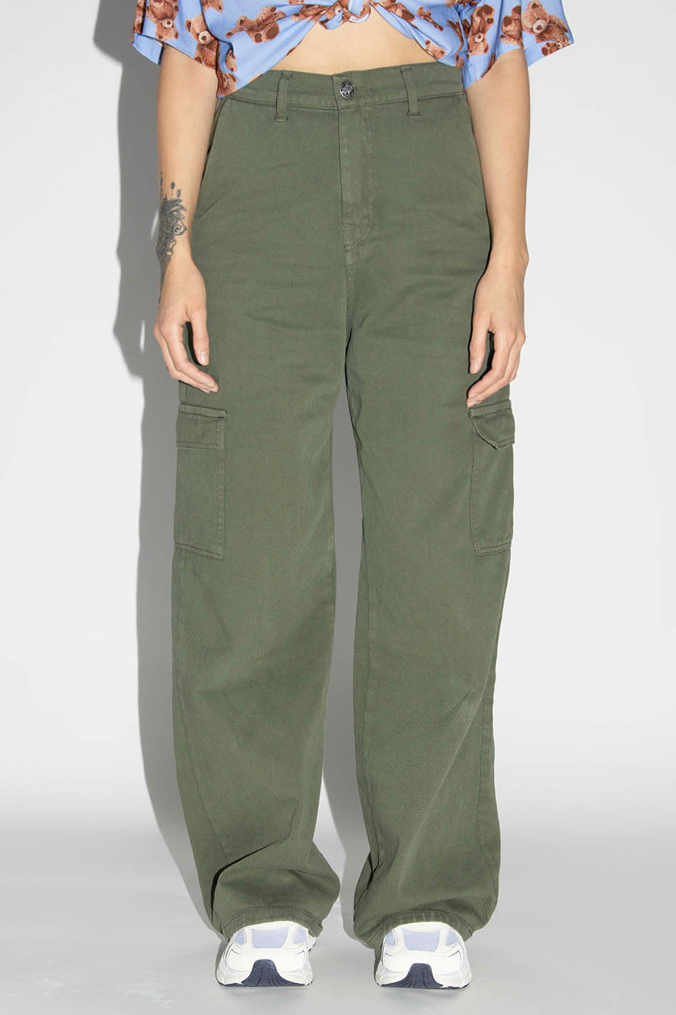 Pantalon Cargo Wide Leg - Coton