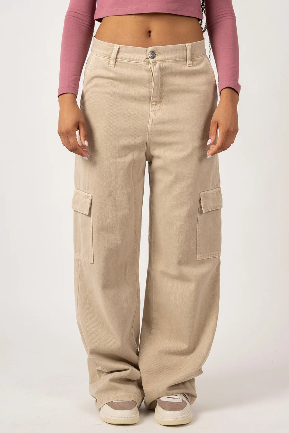 Pantalon Cargo Wide Leg - Coton