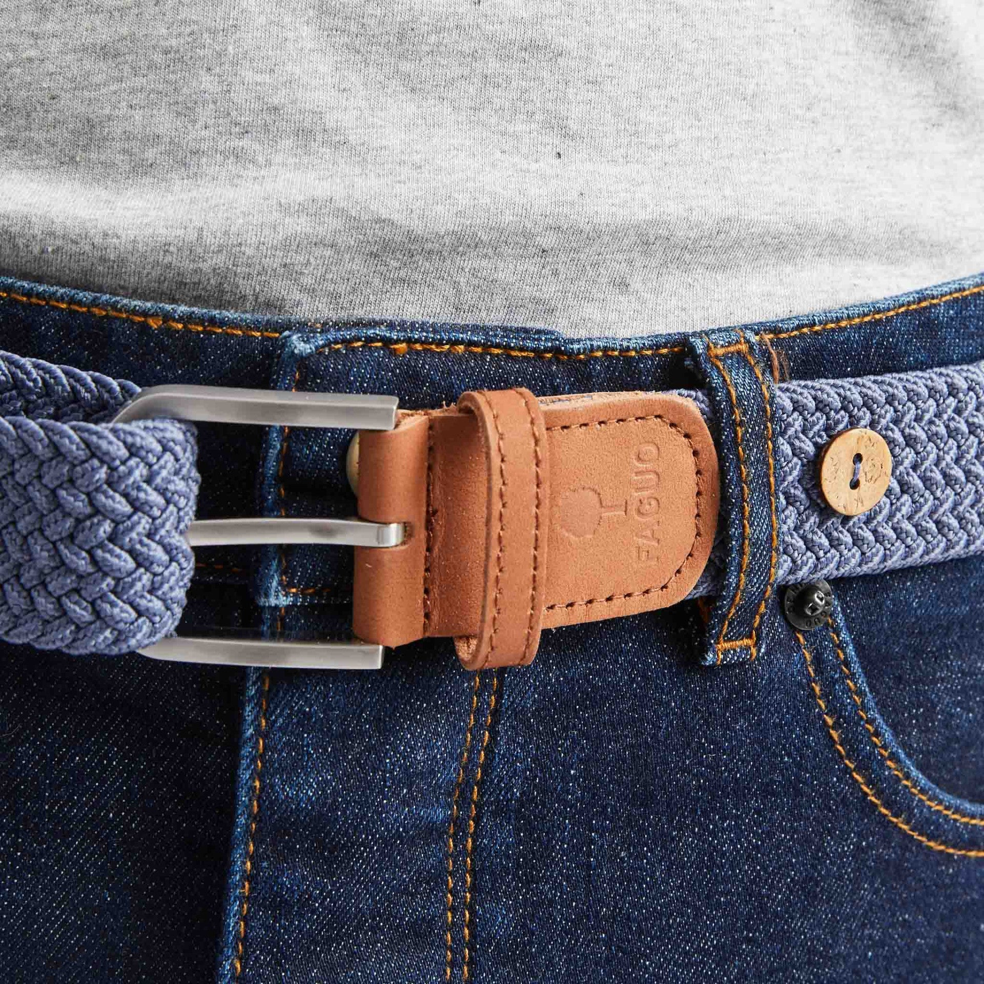 Ceinture Belt Bleue – Élégance Tressée et Engagement Durable