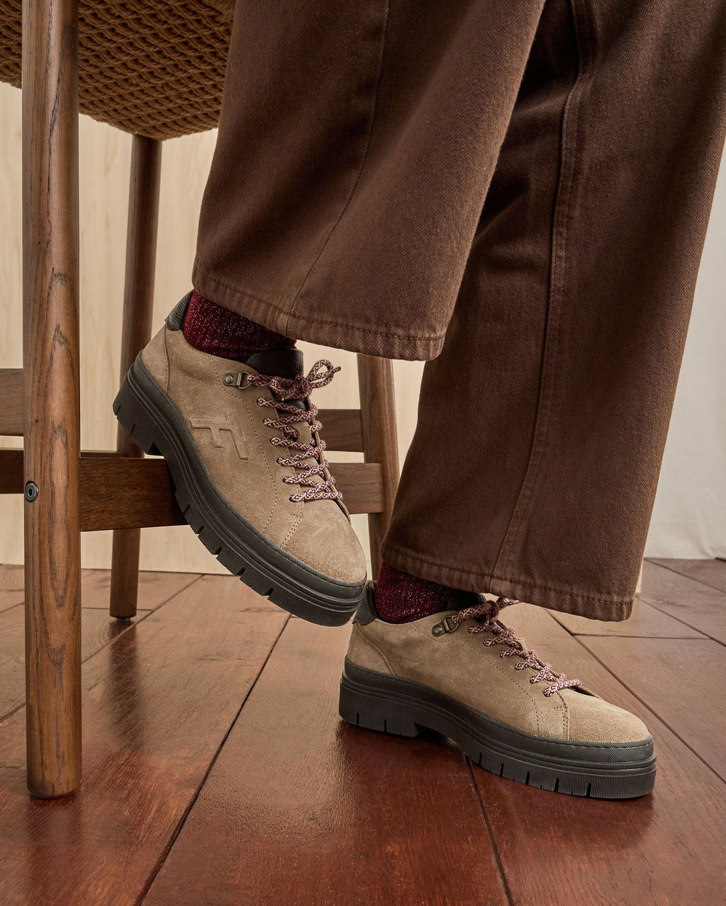 Chaussures basses Marblewood – Élégance Cuir Beige Intemporelle