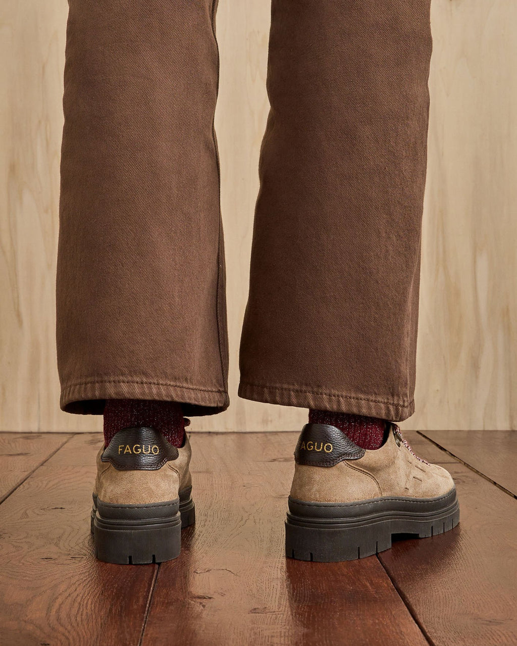 Chaussures basses Marblewood – Élégance Cuir Beige Intemporelle